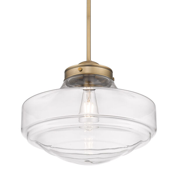 Ingalls Modern Brass 16-Inch One-Light Pendant with Clear Glass, image 3